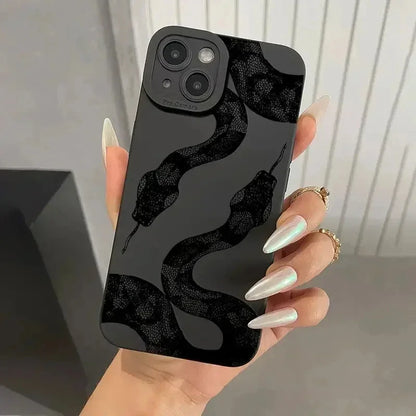 Black Snake Graphic Phone Case For iPhone