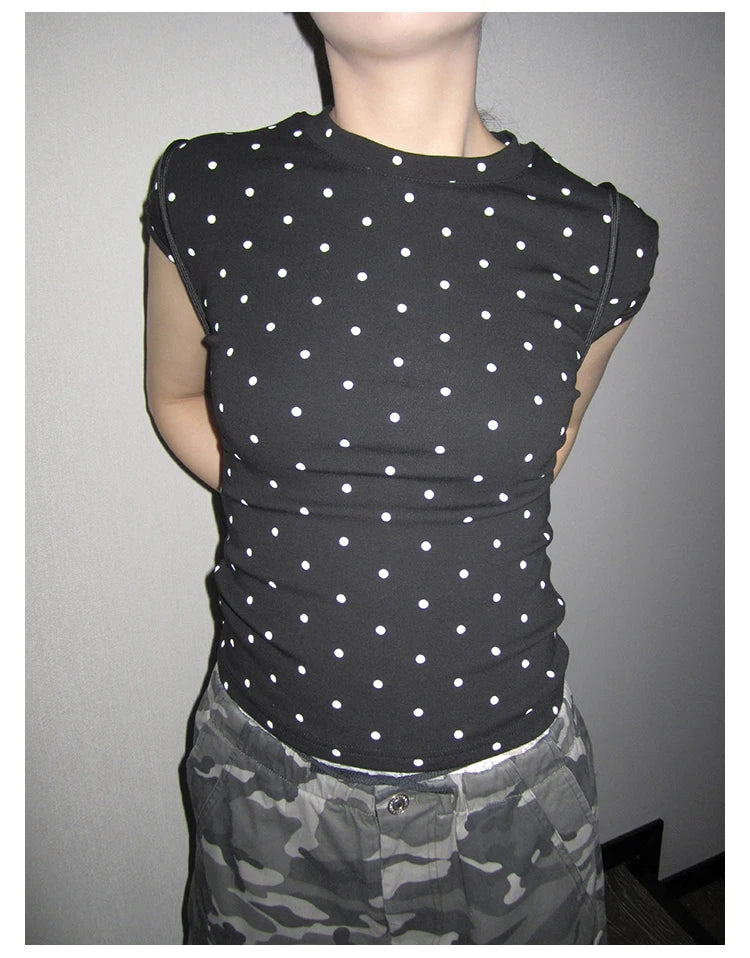 Polka Dot Short Sleeve T Shirt