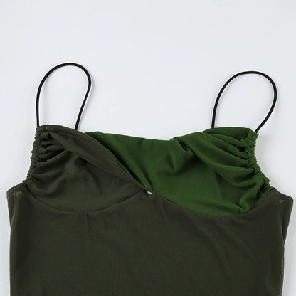 Green Cropped Cami Top