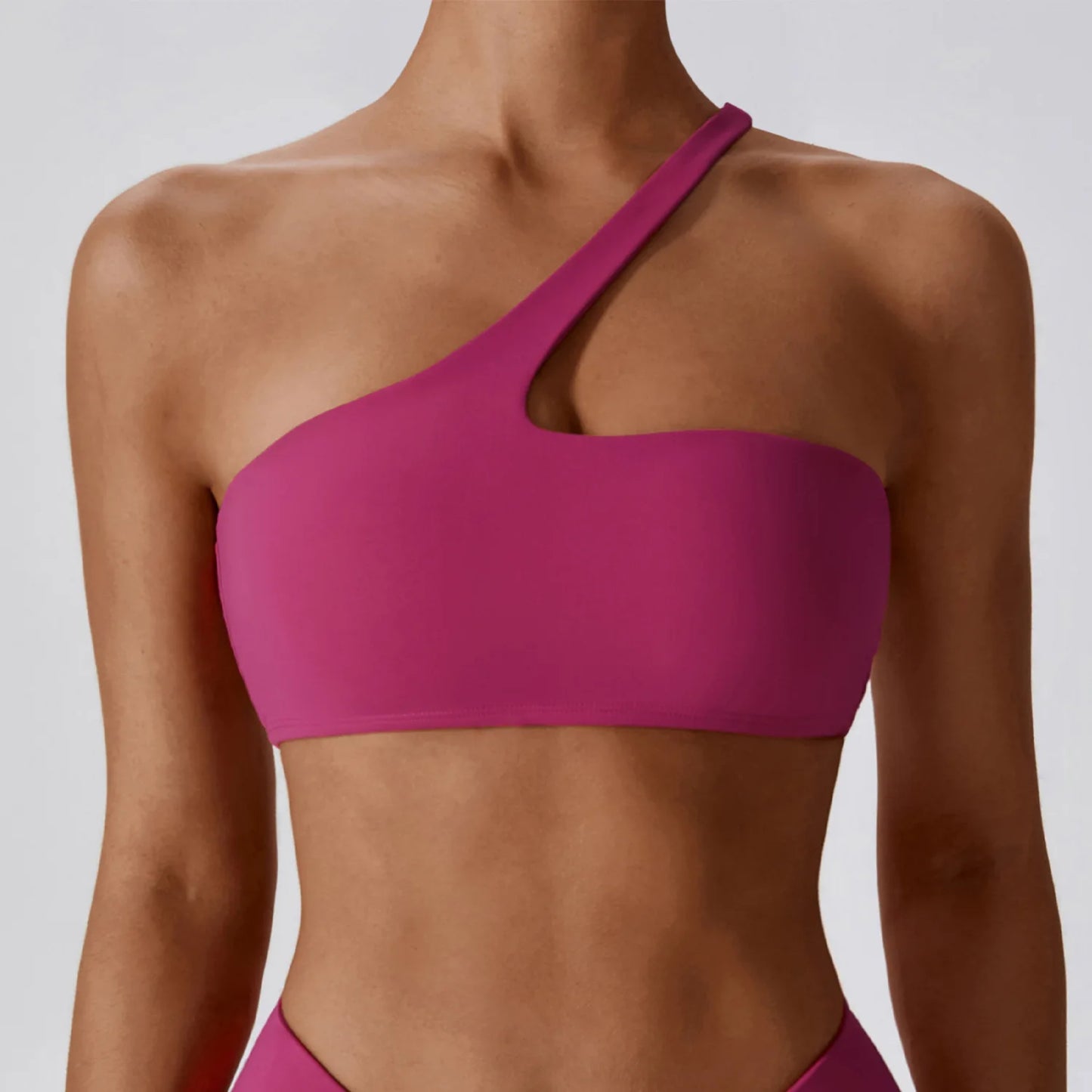 One Shoulder Sports Push Up Bra