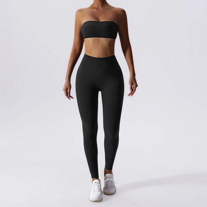 Yoga 2 Piece High Waist Leggings Sports Bra Set