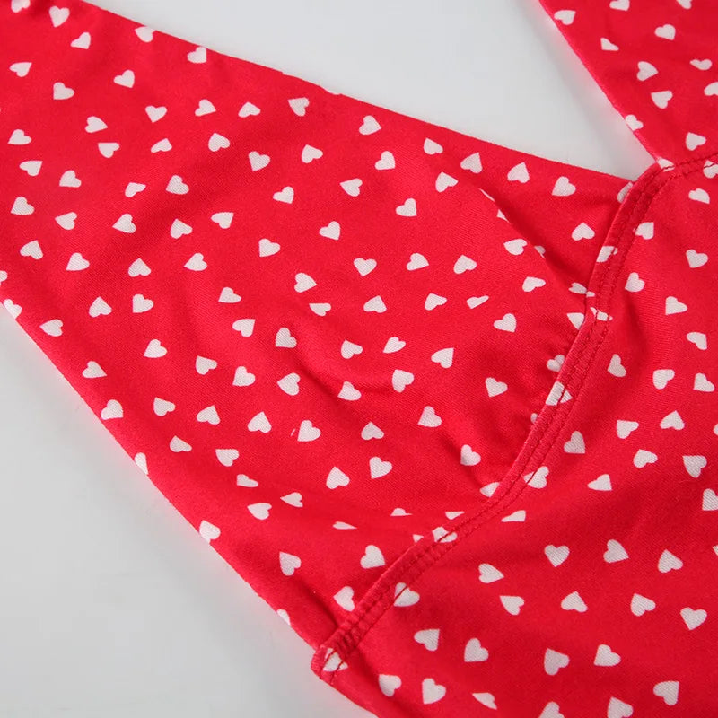 Polka Dot Print Deep V Neck Tank Top