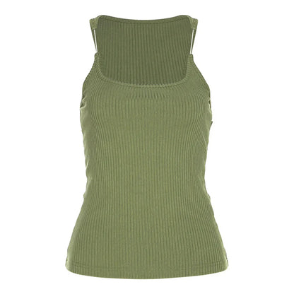 Ribbed Invisible Strap Vest Top