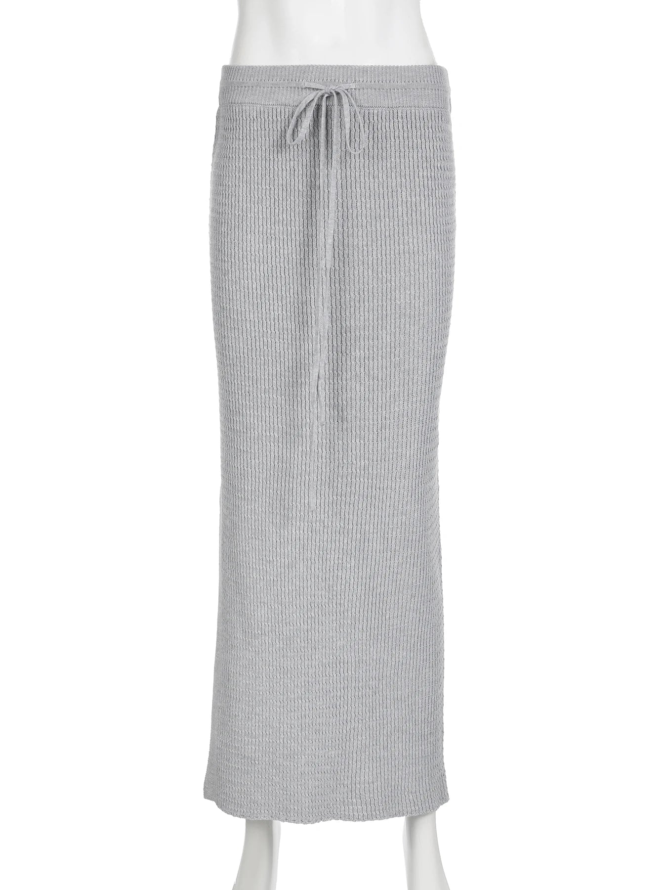 Grey Knit Maxi Skirt