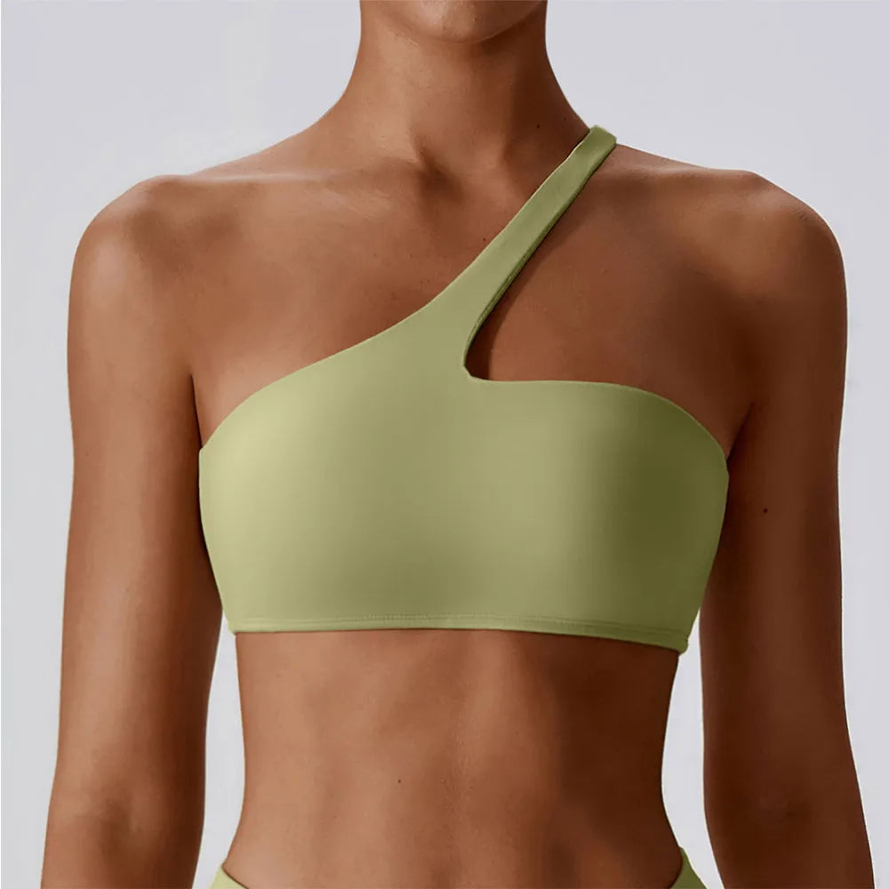 One Shoulder Sports Push Up Bra