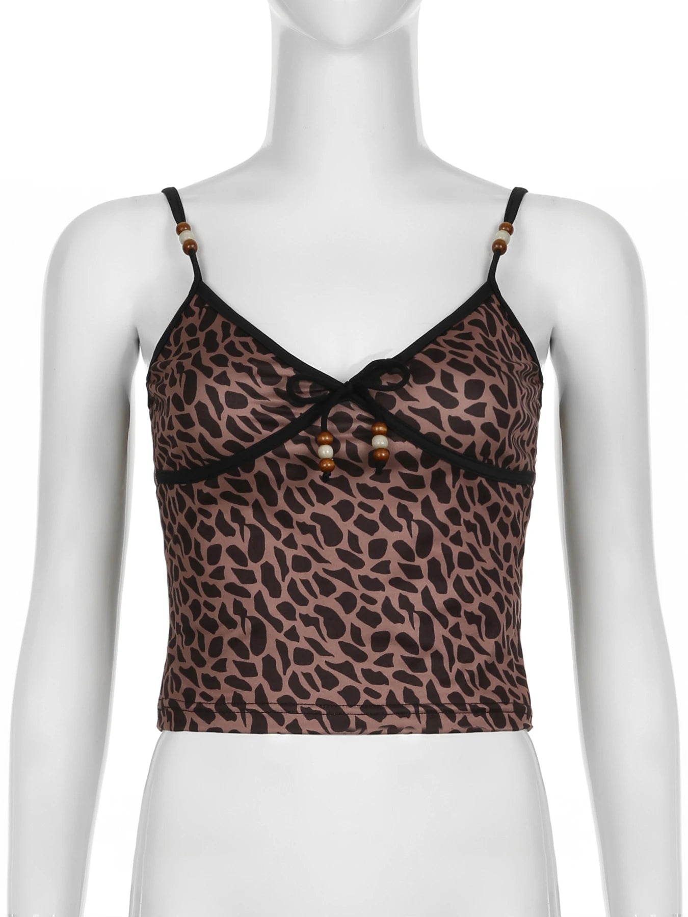 Leopard Print Beaded Cami Top