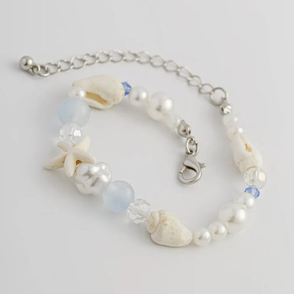 Shell Starfish Crystal Beaded Bracelet