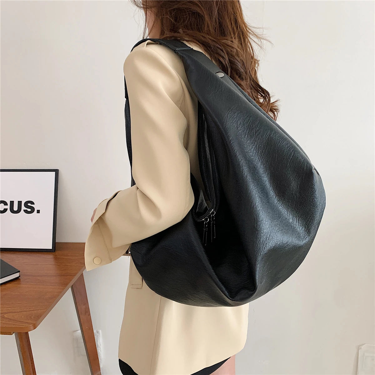 Large Hobo Slouchy Shoulder Bag