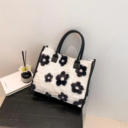 Animal Print Fluffy Shoulder Bag