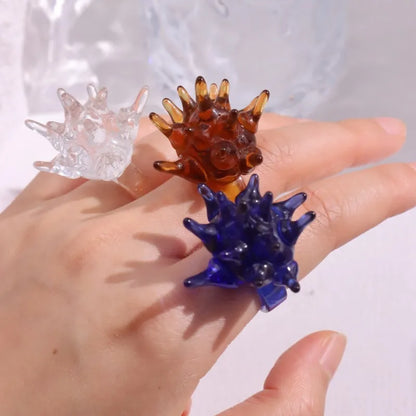 Clear Resin Spike Ring