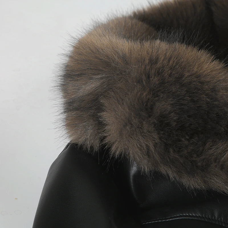 Faux Fur Pu Leather Jacket