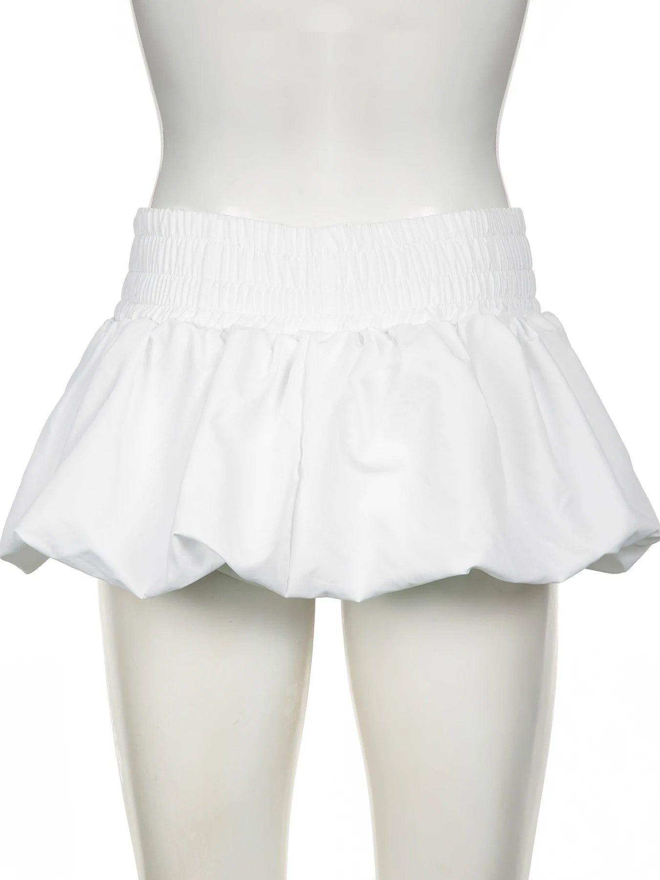 White Low Waisted Puffball Skirt