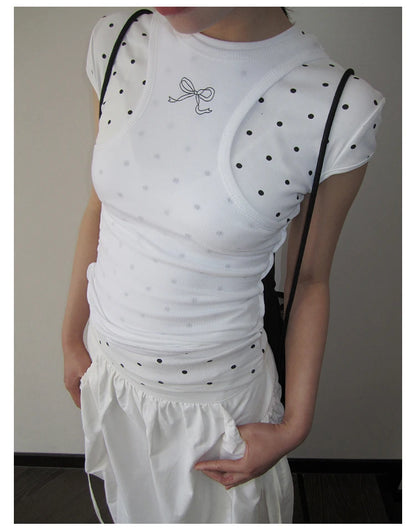 Polka Dot Short Sleeve T Shirt