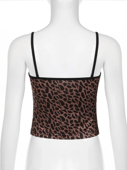 Leopard Print Beaded Cami Top