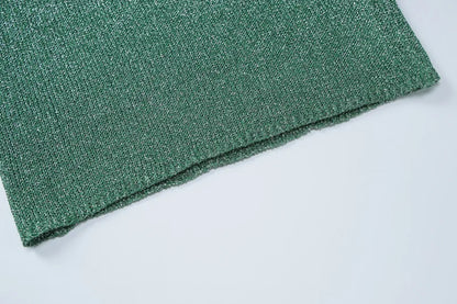 Green Knit Halterneck Top