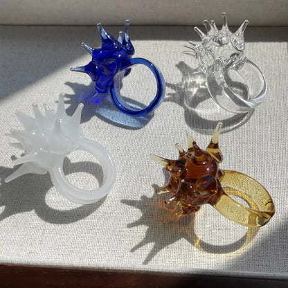 Clear Resin Spike Ring