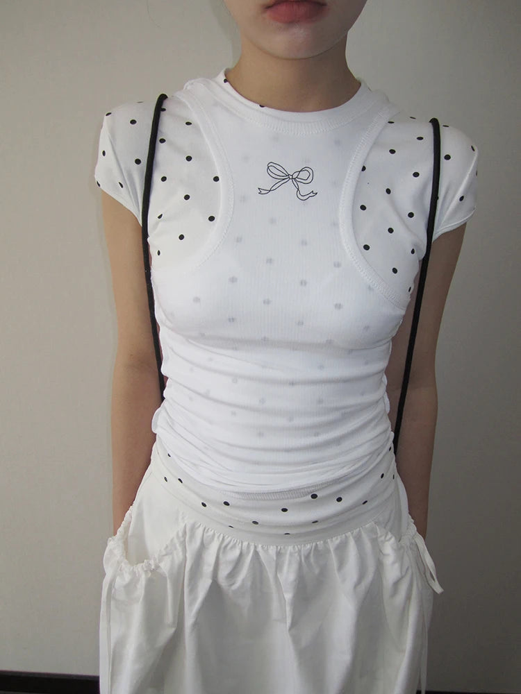 Polka Dot Short Sleeve T Shirt