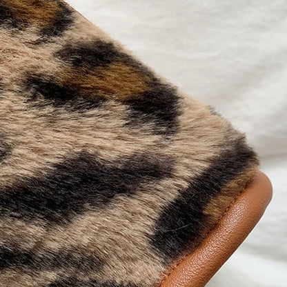 Animal Print Fluffy Shoulder Bag