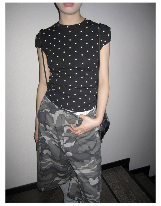 Polka Dot Short Sleeve T Shirt