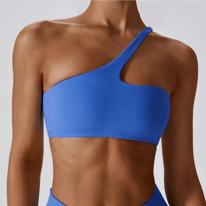 One Shoulder Sports Push Up Bra