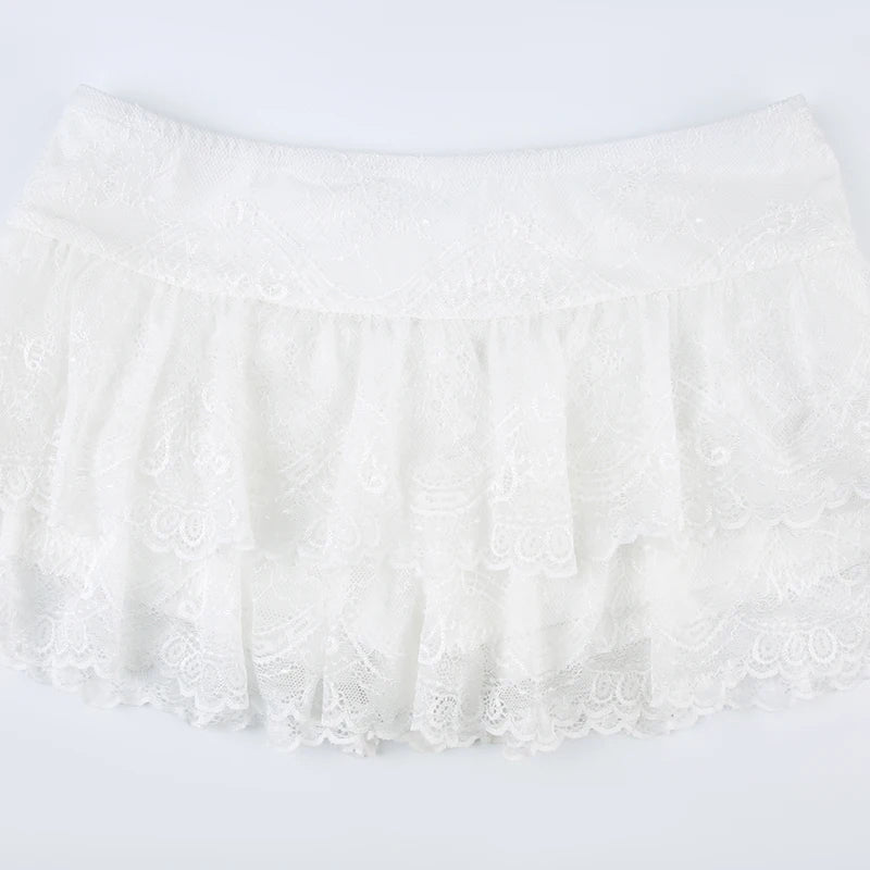 Lace Ruffle Mini Skort