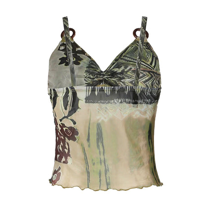 Boho Style Print Mini Vest Top