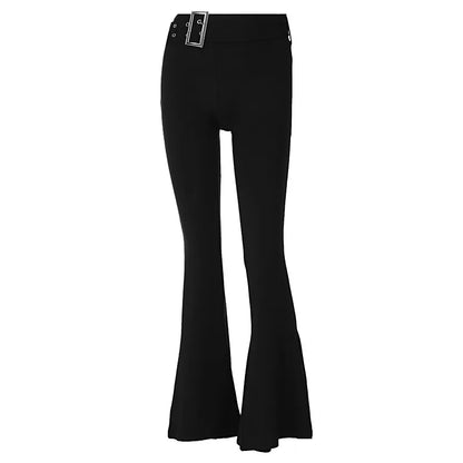 Flared belted Buckle Trousers