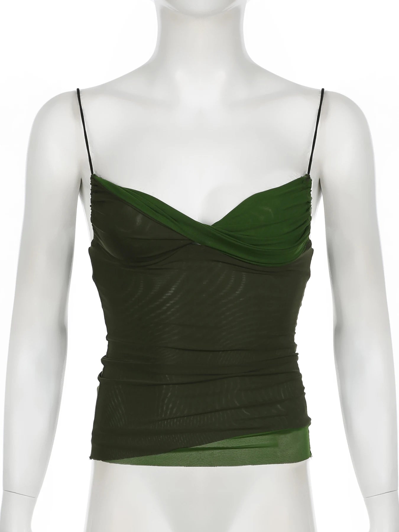 Green Cropped Cami Top