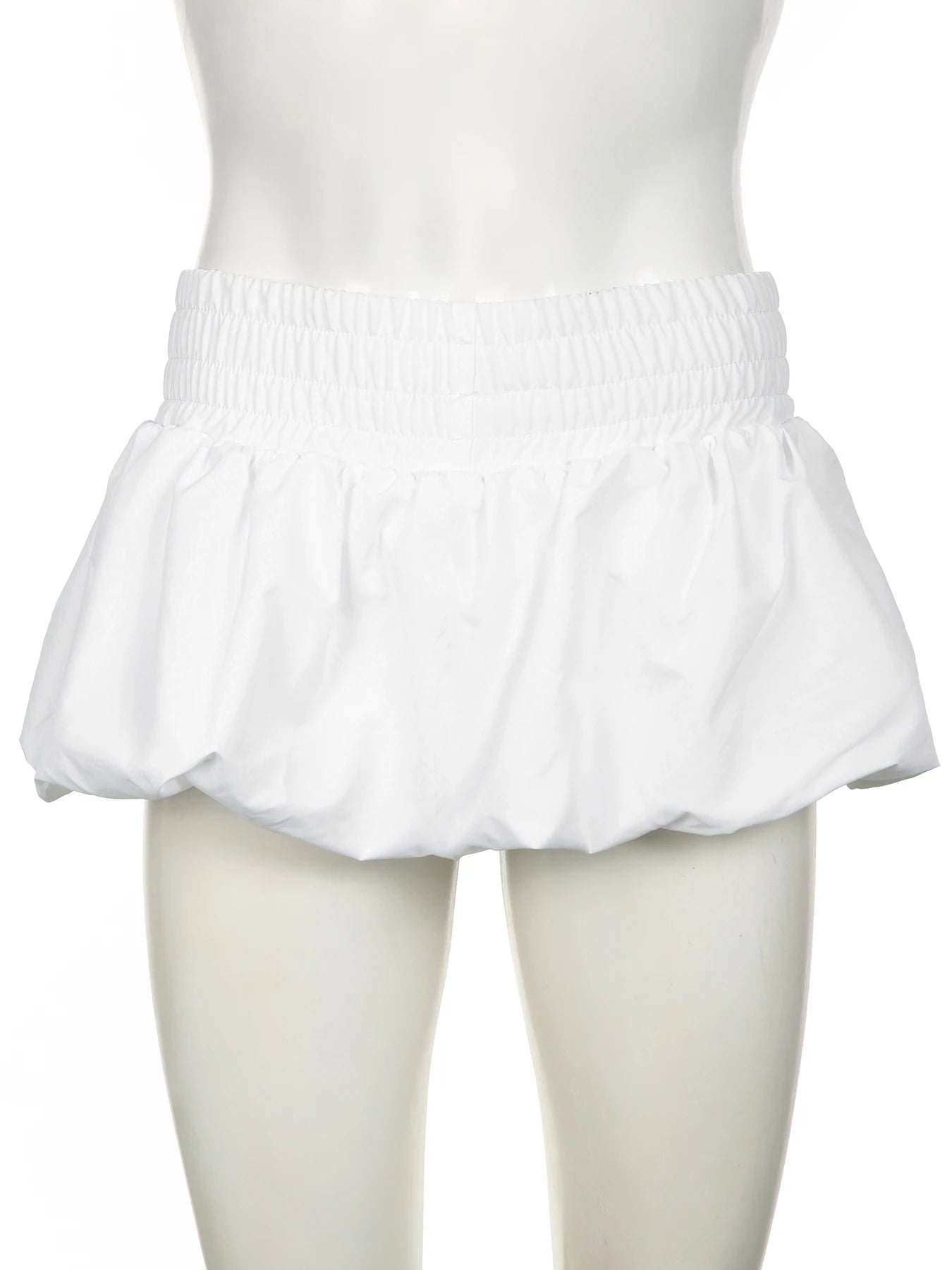 White Low Waisted Puffball Skirt