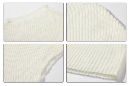 0122stepll Loose Knit Off-Shoulder Sweater