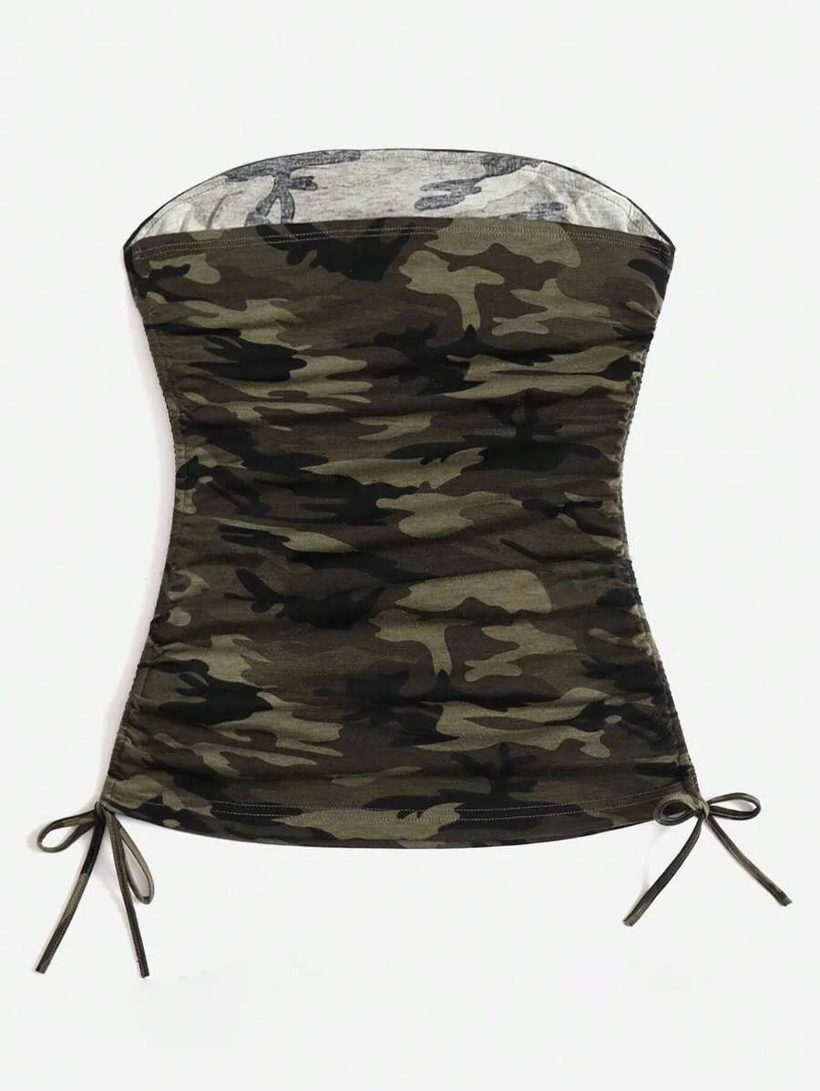 Camo Rhinestone Tube Top