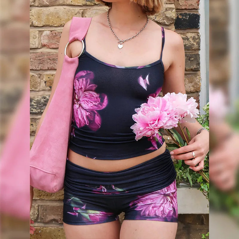 Shorts Two Piece Floral Print Set