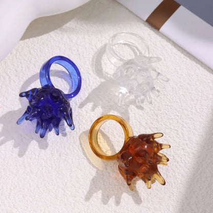 Clear Resin Spike Ring