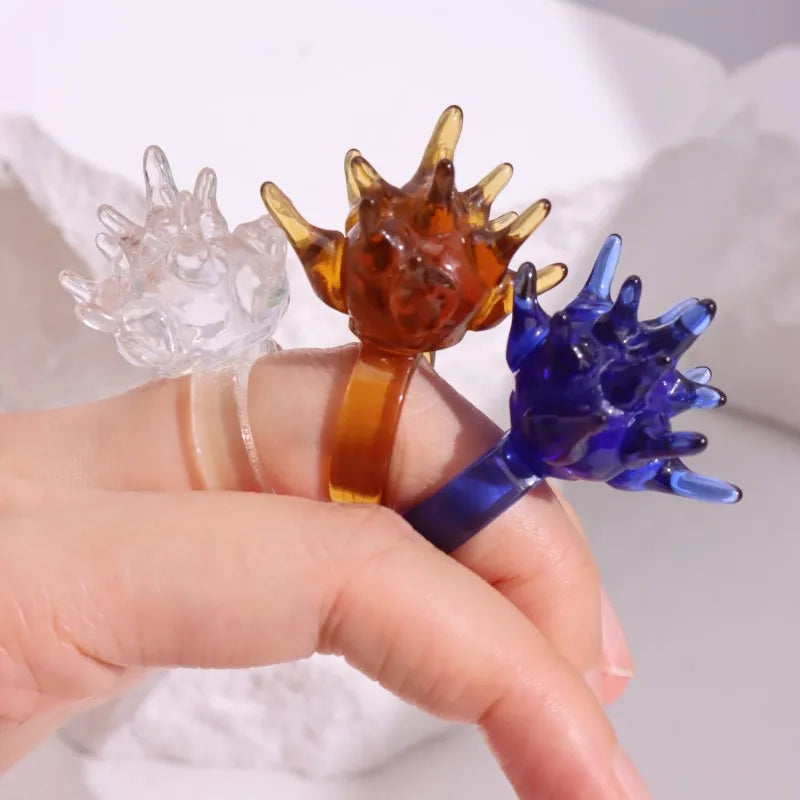 Clear Resin Spike Ring