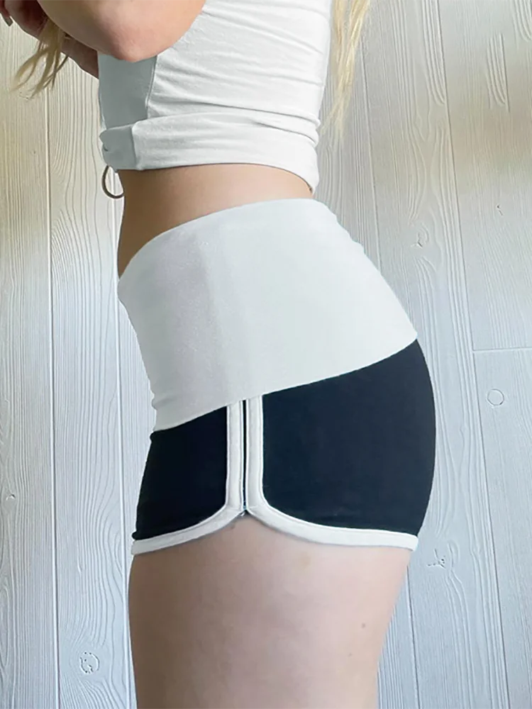 Low Waisted Fold Over Shorts