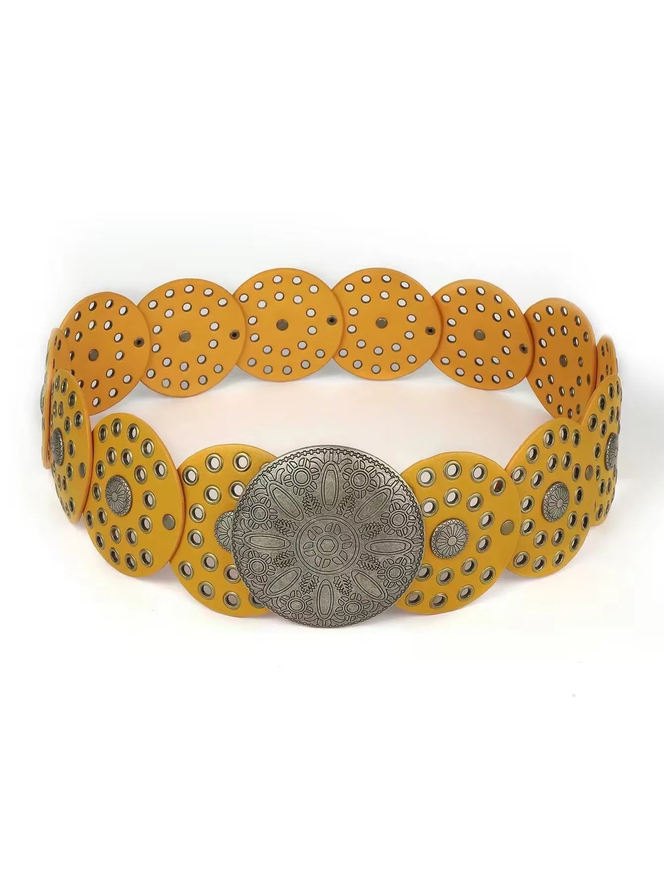 Yellow Studded Disc Belt