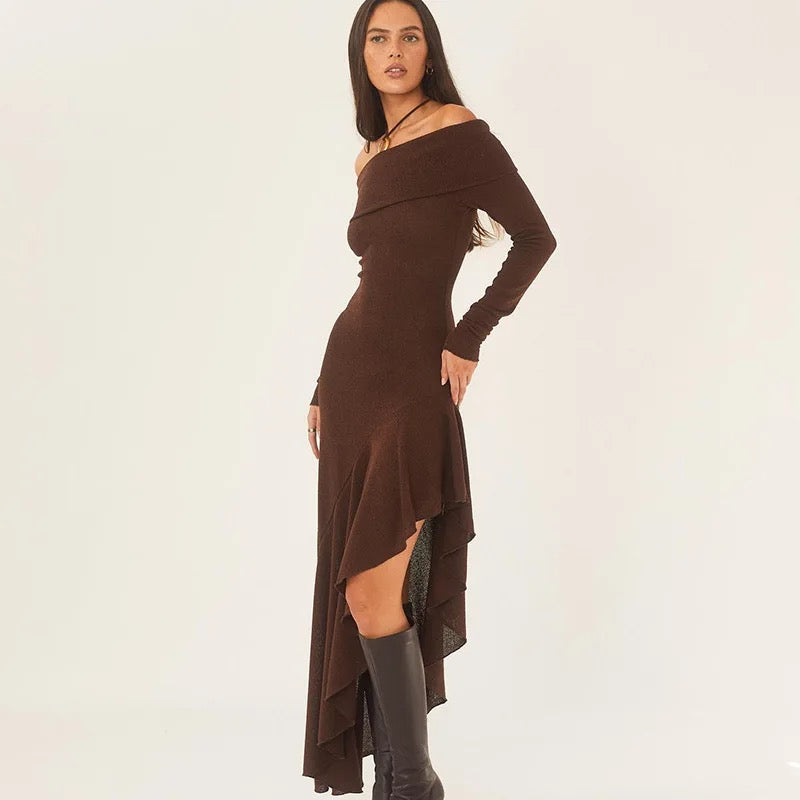 Asymmetric Bardot Dress