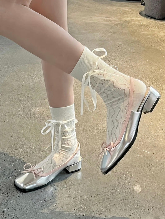 Silver Mary Janes