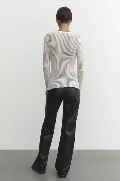 Rib Knit Long Sleeve Top