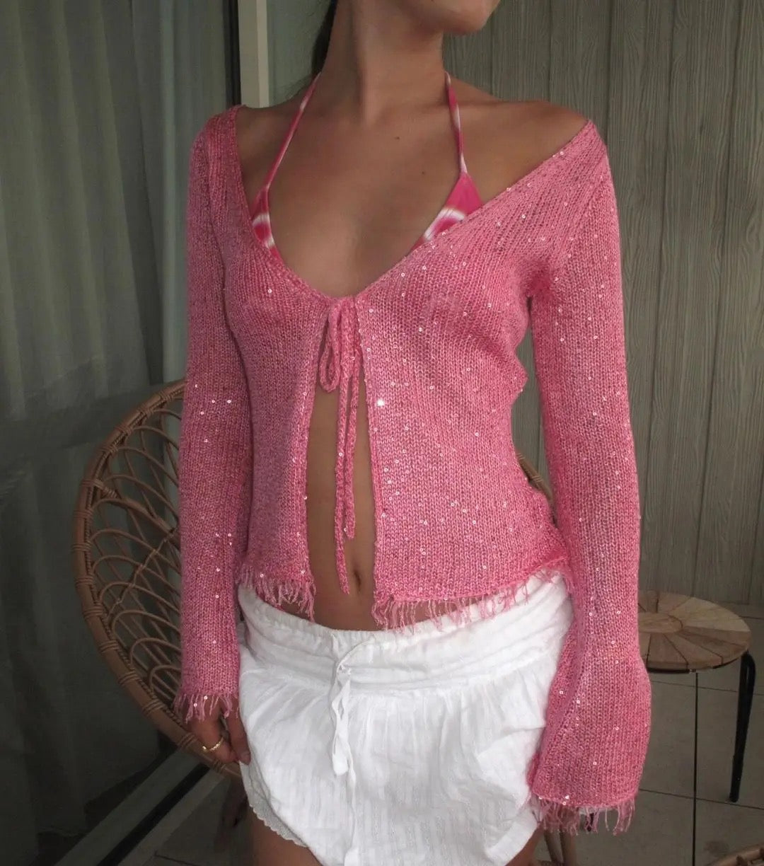 Sequin Knit Cardigan