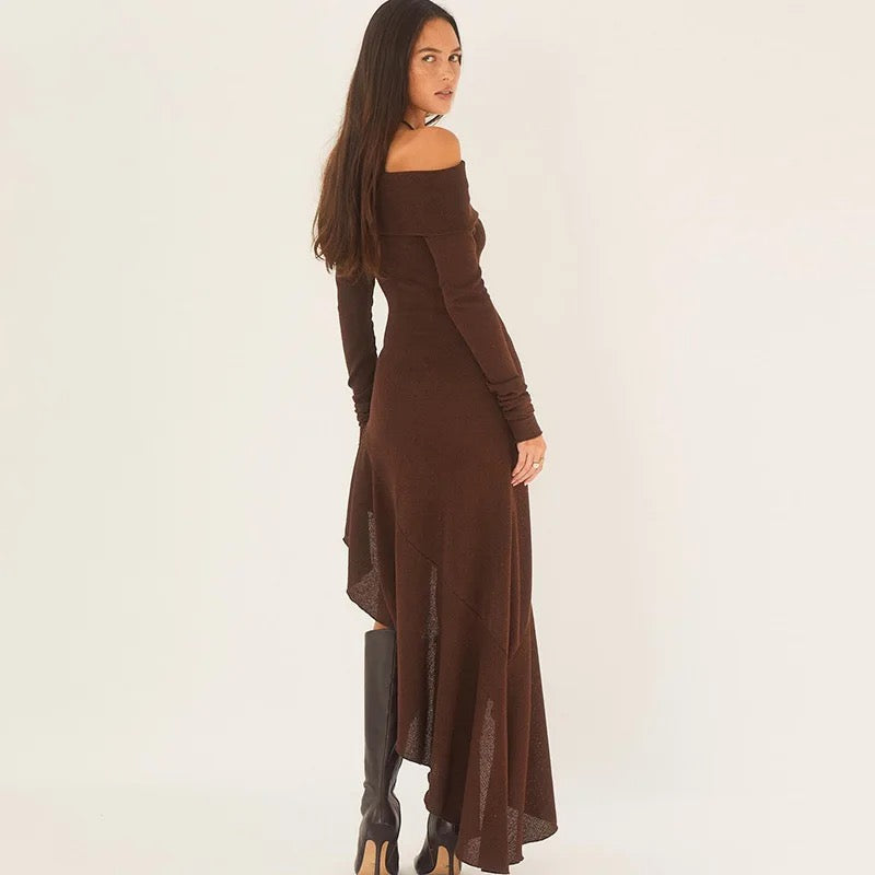 Asymmetric Bardot Dress