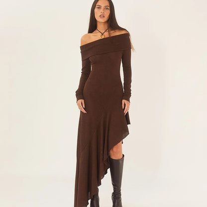 Asymmetric Bardot Dress