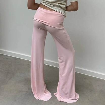 Pink Fold Over Trousers