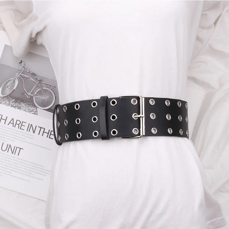 Large Silver Three Layer Buckle Belt