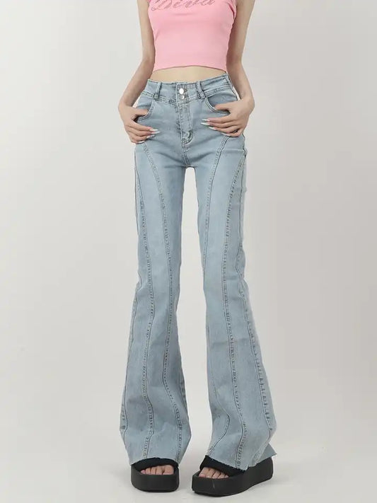 High Waist Panel Jeans