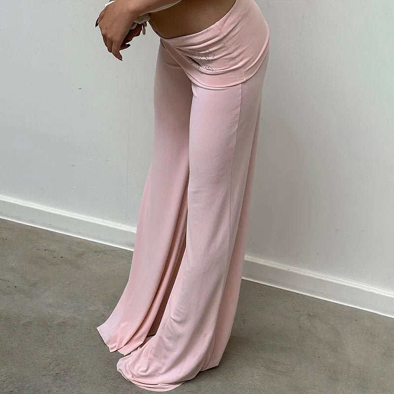 Pink Fold Over Trousers