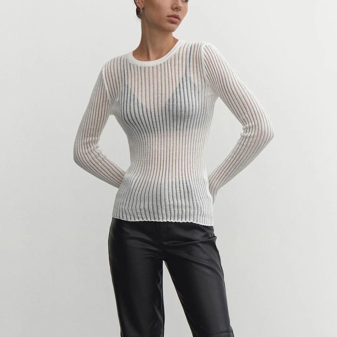 Rib Knit Long Sleeve Top