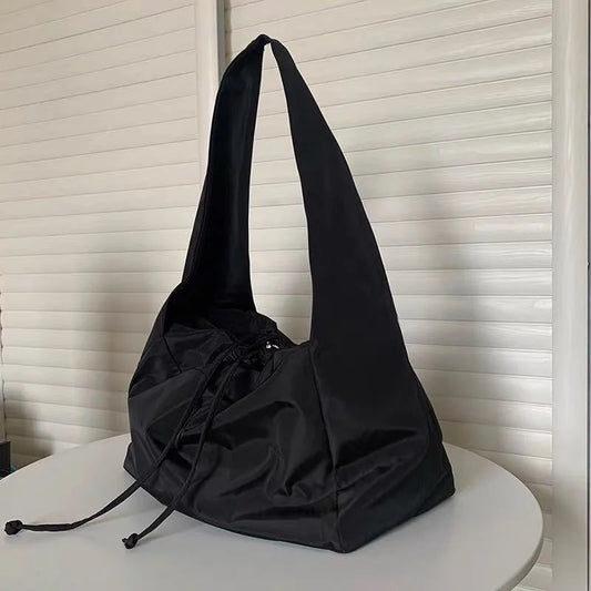 Black Drawstring Shoulder Bag