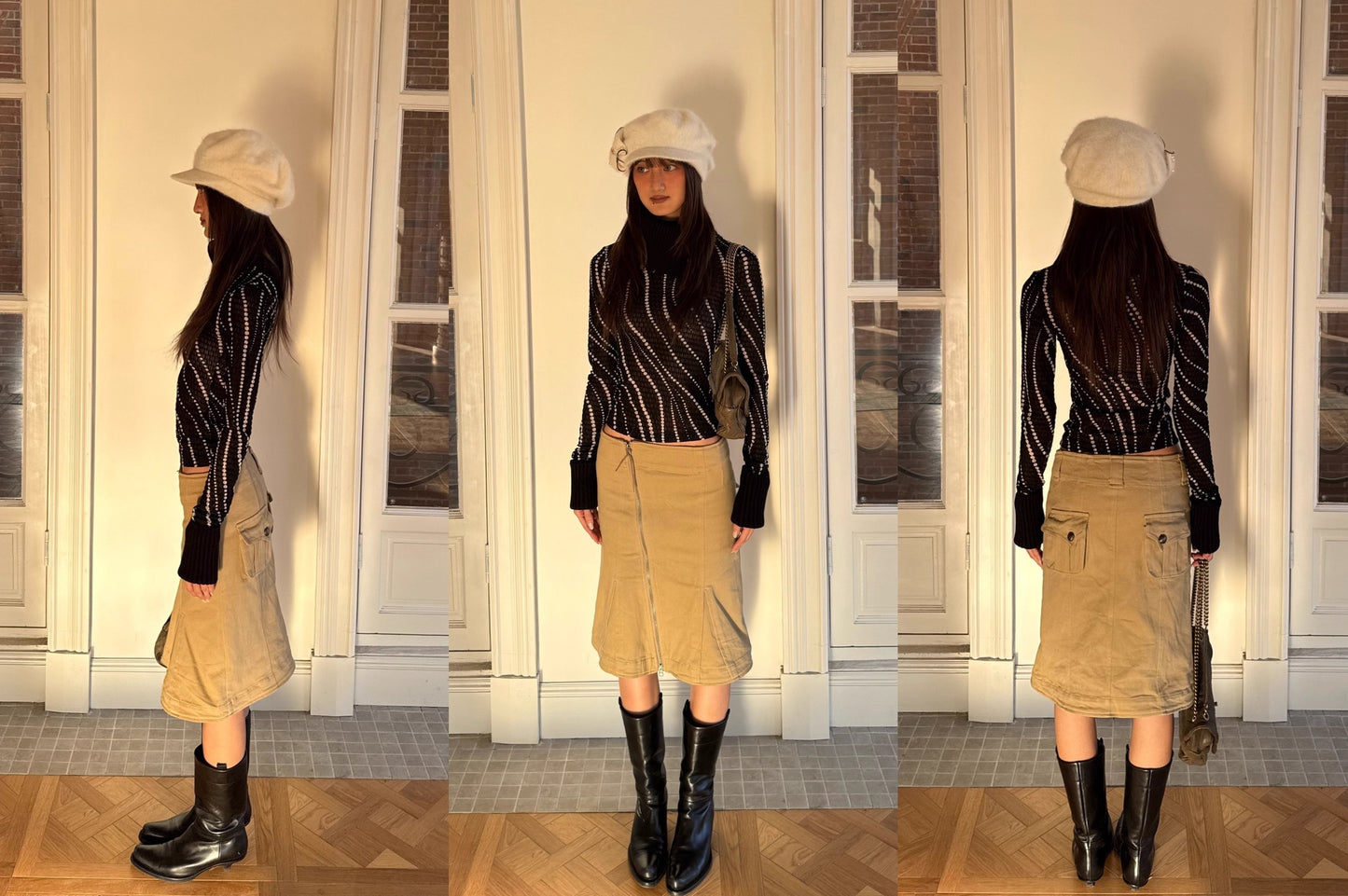 Andivogels Knitted Turtle Neck Cut Out Top