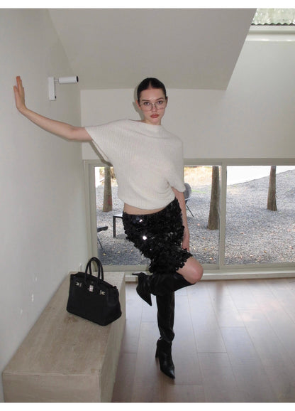 0122stepll Loose Knit Off-Shoulder Sweater